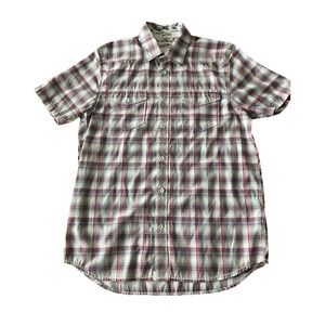 VANS OFF THE WALL Button-Up Shirt Mens S Custom Made for You‎ Red Plaid Pockets